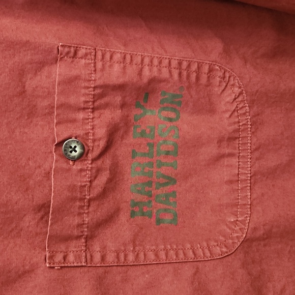Mens Shirt, Harley-Davidson,  Large, Burgandy - Picture 2 of 5